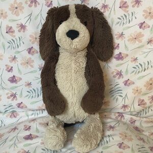 Jellycat Medium Bashful Fudge Puppy 12" Brown Spaniel Bashful Dog Plush